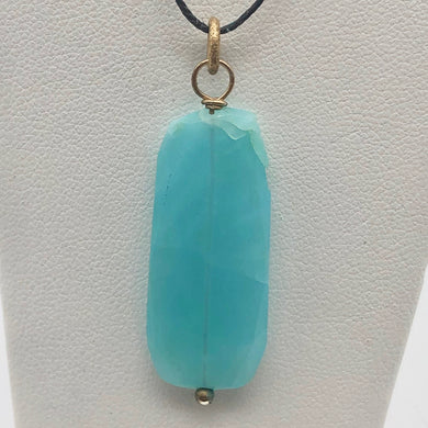 Stunning Blue Peruvian Opal 12Kgf Designer Pendant 507560A - PremiumBead Primary Image 1