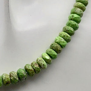 Rare Natural Gaspeite Faceted Roundel Bead Strand 109183