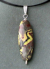 Load image into Gallery viewer, Gorgeous! Yellow W/Black and Rust Matrix Turquoise Silver Pendant! 006520E - PremiumBead Alternate Image 3
