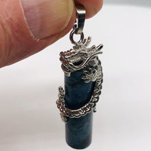 Load image into Gallery viewer, Dragon Sterling Silver Lapis | 2&quot; Long | Blue/Silver | 1 Pendant |
