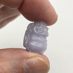 26.8cts Hand Carved Buddha Lavender Jade Pendant Bead | 21x15x9.5mm | Lavender - PremiumBead Alternate Image 9