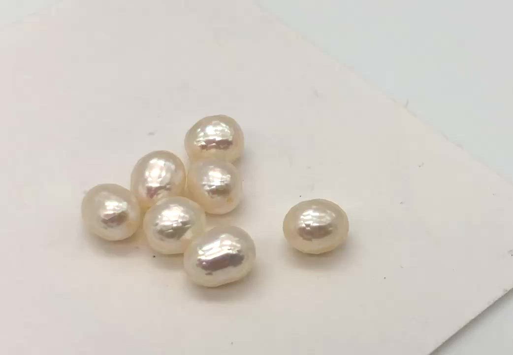 7 Stunning Faceted 8x6mm to 5x7mm Pearls 000650