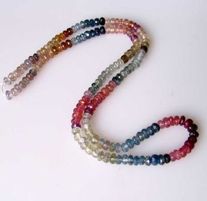 73cts (Approx. 148 Beads) Fancy Natural Sapphire Faceted Bead Strand 100485C - PremiumBead Primary Image 1