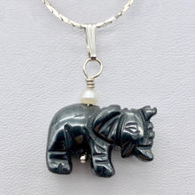 Load image into Gallery viewer, Wild Hematite Elephant Sterling Silver Pendant | 21x16x8mm| Black | 1 5/8&quot; long| - PremiumBead Alternate Image 2
