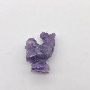 2 Cute Carved Nartural Amethyst Rooster Beads | 19x13mm | Purple - PremiumBead Alternate Image 4