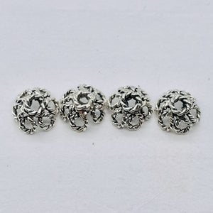 Intricate~ 2.3G Solid Sterling Silver Filigree 9x6mm Bead Caps 004037