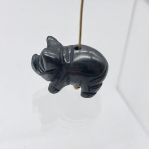 Oink 2 Carved Hematite Pig Beads | 21x13x9.5mm | Silvery Grey - PremiumBead Alternate Image 5