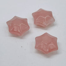 Load image into Gallery viewer, 3 Carved Rose Quartz 6-Point 16x9mm Star Beads 9245RQ | 16x9mm | Pink
