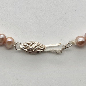 Perfect Peach Pebbles Freshwater Pearl and Silver 16.5 inch Necklace 204745B - PremiumBead Alternate Image 3