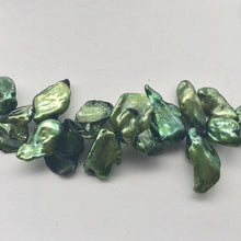 Load image into Gallery viewer, Designer! 13.11ct Green Corn Flake Keishi Pearl Strand 109062N - PremiumBead Alternate Image 3
