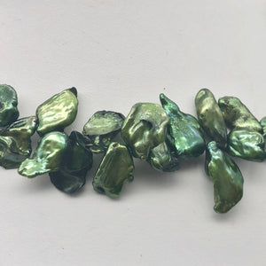 Designer! 13.11ct Green Corn Flake Keishi Pearl Strand 109062N - PremiumBead Alternate Image 3