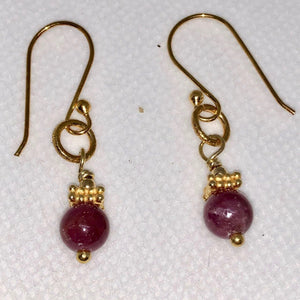 Pink Sapphire and 22K Vermeil Earrings 310696 - PremiumBead Alternate Image 2