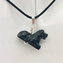 Load image into Gallery viewer, Black Stallion Obsidian Horse Pony Pendant with Silver Findings | 1&quot; Long - PremiumBead Alternate Image 4
