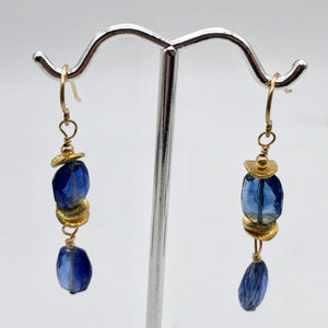 Stunning AAA Blue Kyanite 14Kgf Earrings, 1 13/16" (Long), Blue 310834 - PremiumBead Alternate Image 5