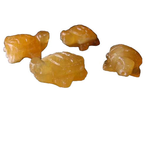 Charming 2 Carved Orange Calcite Turtle Beads