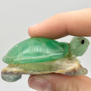Natural Fluorine Turtle Figurine | 2 1/8x1 3/8x3/4" | Green | 235 carats | 10856 - PremiumBead Alternate Image 3