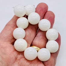 Load image into Gallery viewer, Onyx White Large Round Bead Parcel | 17mm | White | 2 Beads |
