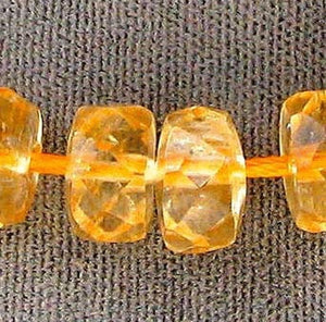 2 Sparkling Warm Citrine Faceted Wheel Beads 006746 - PremiumBead Primary Image 1