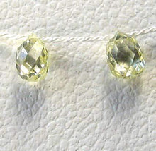 Load image into Gallery viewer, Natural .39cts Canary Diamond 3.5x2.75mm Briolette Beads Pair 6118 - PremiumBead Primary Image 1
