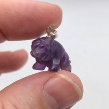 Load image into Gallery viewer, Amethyst Hand Carved Bison / Buffalo Sterling Silver 1&quot; Long Pendant 509277AMS - PremiumBead Alternate Image 4
