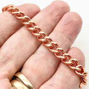 Copper Bracelet. 8 inch curb link 7x4mm