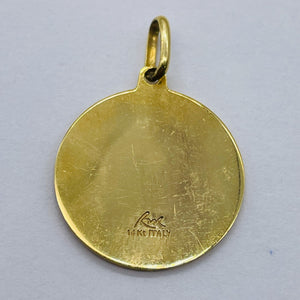 Saint Christopher 3 Gram 14K Round Medal | 1" Long | Gold | 1 Pendant |