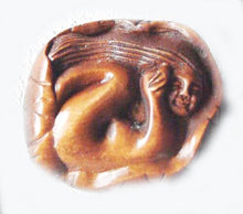Load image into Gallery viewer, Lovely Carved Boxwood Lady On Lilypad Ojime/Netsuke Bead - PremiumBead Primary Image 1
