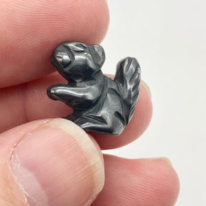 Nuts 2 Hand Carved Animal Hematite Squirrel Beads | 21.5x14x10mm | Graphite - PremiumBead Alternate Image 7