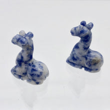 Load image into Gallery viewer, Graceful 2 Carved Sodalite Giraffe Beads | 21x16x9mm | Blue/White - PremiumBead Alternate Image 8
