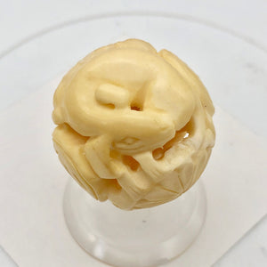 Carved Chinese Zodiac Year of the Dog Water Buffalo Bone Bead|30mm|Cream|1 Bead| - PremiumBead Alternate Image 6