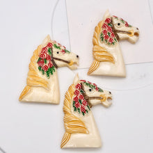 Load image into Gallery viewer, Waterbuffalo Bone Carousel Horse| 50.5x34x5.5mm| Cream/Red/Yellow/Green| 1 Bead| - PremiumBead Alternate Image 7
