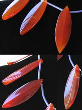 Load image into Gallery viewer, Designer Red Orange Sardonyx 64x20mm Pendant Bead Strand 109230B - PremiumBead Alternate Image 3
