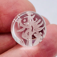 Load image into Gallery viewer, 1 Spectacular Hand Etched Dragon Phoenix Natural Quartz 18mm 10637 | 18mm | Clear
