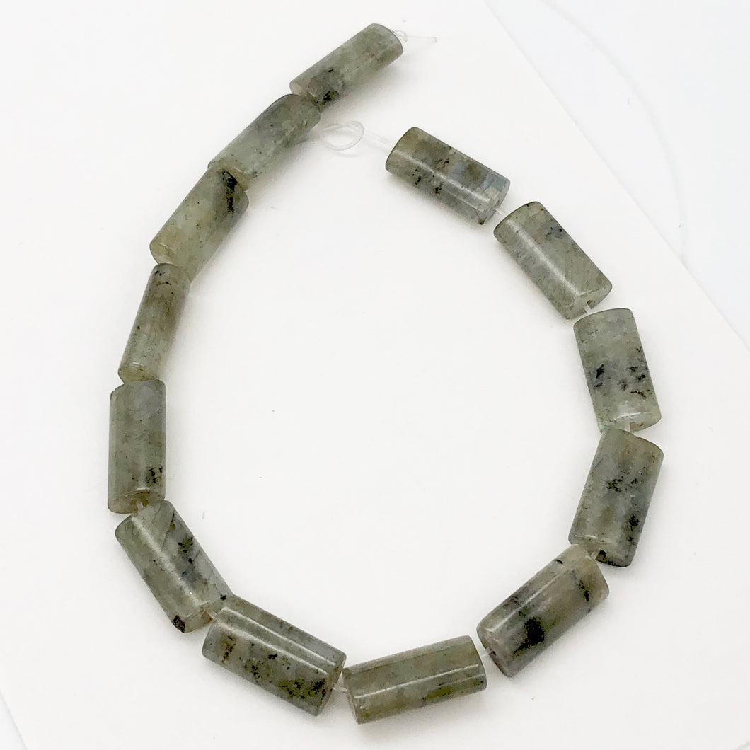 Labradorite Flat 15x8 Tube 8 Inch Bead Strand for Jewelry Making | 13 Beads | - PremiumBead Primary Image 1