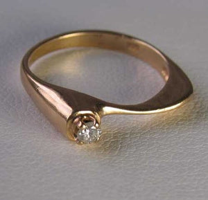 Natural Diamond Solid 14K Yellow Gold Pinky Ring Size 4 1/2 9982Am - PremiumBead Alternate Image 12