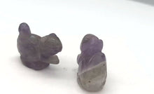 Load and play video in Gallery viewer, Just Nuts 2 Amethyst Carved Squirrel Beads | 22x15x10mm | Purple
