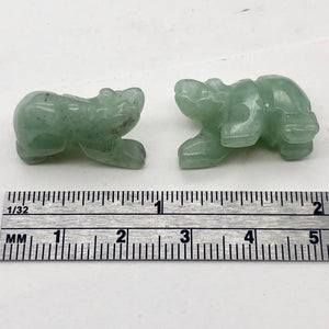 Roar Hand Carved Natural Aventurine Bear Figurine | 13x18x7mm | Green