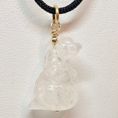 Hand Carved Quartz Snake & 22K Vermeil Pendant 509278QZG - PremiumBead Primary Image 1
