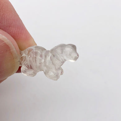 Dinosaur Carved Quartz Diplodocus Figurine | 25x11.5x7.5mm | Clear - PremiumBead Primary Image 1