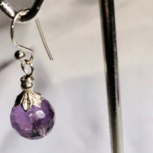 Load image into Gallery viewer, Faceted 10mm Amethyst and Sterling Earrings 309385 - PremiumBead Alternate Image 3
