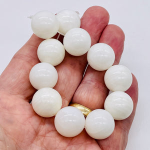 Onyx White Large Round Bead Strand | 17mm | White | 23 Beads |