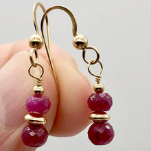 Load image into Gallery viewer, Natural Precious Gemstone Ruby Earrings with Gold Findings - PremiumBead Alternate Image 3

