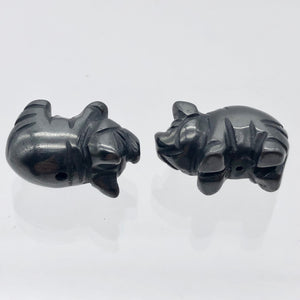 Oink 2 Carved Hematite Pig Beads | 21x13x9.5mm | Silvery Grey - PremiumBead Alternate Image 9