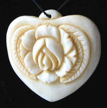 Load image into Gallery viewer, Elegant Carved Waterbuffalo Bone Rose Heart Bead 9646B - PremiumBead Alternate Image 5

